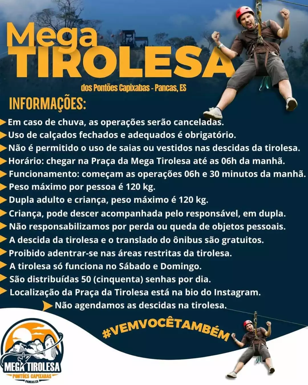 Tirolesa de Pancas Aventura nas Alturas no Espírito Santo
tirolesa gratuita de Pancas