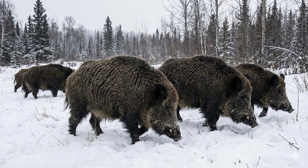 Super porcos gigantes de 300 kg invadem Canadá e miram EUA: